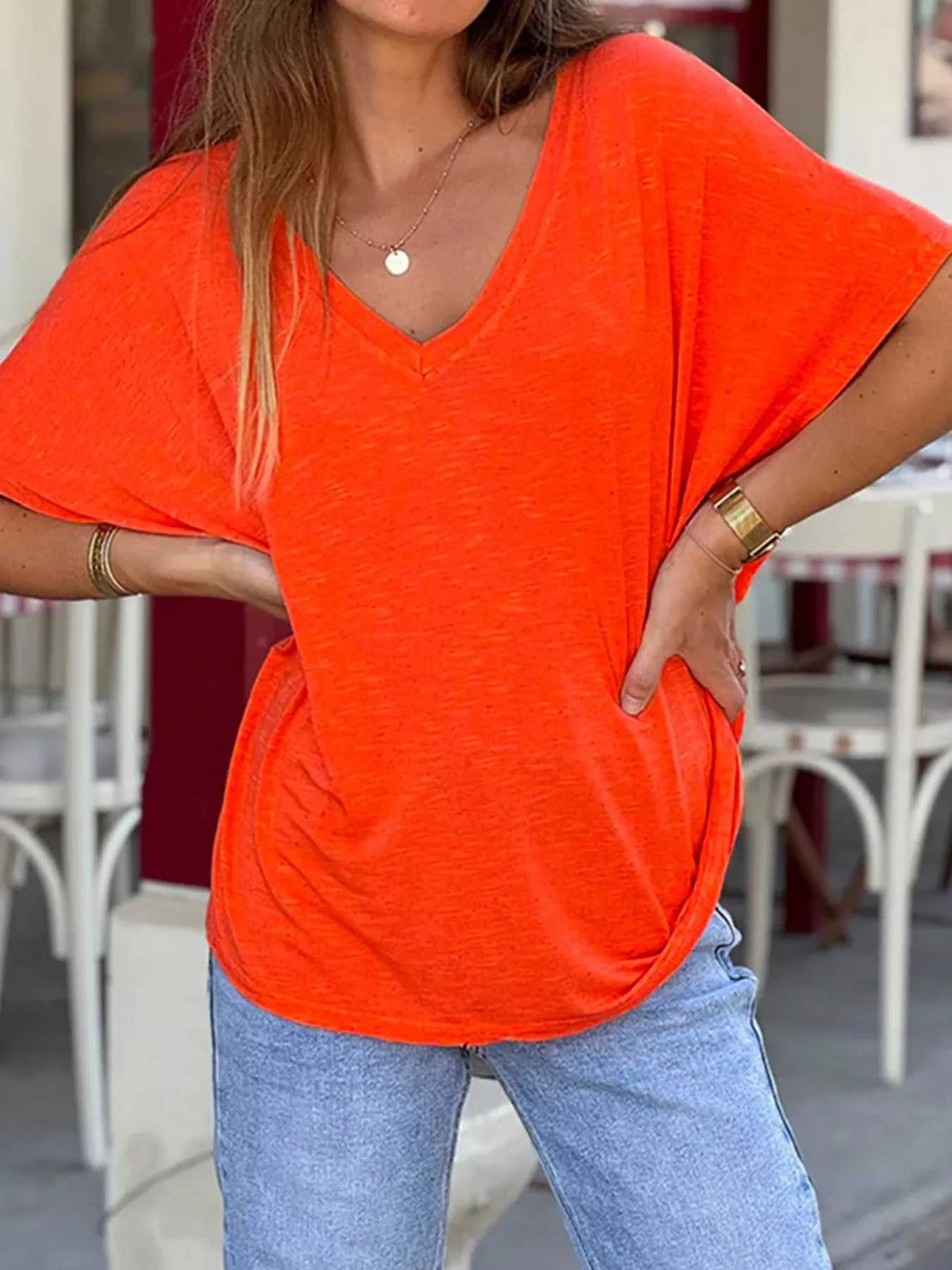 Casual V-Neck Relaxed Fit T-Shirt 100100751365785 22 Affordable Fashion Under $100 Jerry's Apparel 
