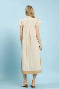 Umgee Stripe Midi Dress with Lace Trim 100100182651560 62 Affordable Fashion Under $100 Jerry's Apparel 