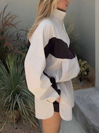 Color Block Zip Up Outerwear and Shorts Set 100100080069913 58 Affordable Fashion Under $100 Jerry's Apparel 