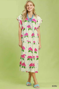 Umgee Hydrangea Print Tiered Midi Dress 100100316771131 66 Affordable Fashion Under $100 Jerry's Apparel 