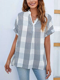 Notched Short Sleeve Blouse 100100089501470 33 Affordable Fashion Under $100 Jerry's Apparel 