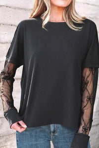Round Neck Lace Sleeve Relaxed Fit Top 100100682611031 29 Affordable Fashion Under $100 Jerry's Apparel 