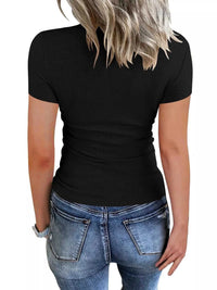 Ribbed Knit T-Shirt with Button Detail 100100590523939 26 Affordable Fashion Under $100 Jerry's Apparel 
