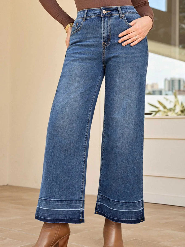High Waist Wide Leg Washed Jeans 100100441594438 58 Seasonal Fashion Collections Jerry's Apparel 