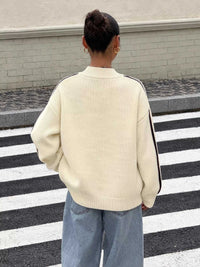 Chinese Knot Button Cardigan with Contrast Side Stripes 101002959338177 61 Affordable Fashion Under $100 Jerry's Apparel 