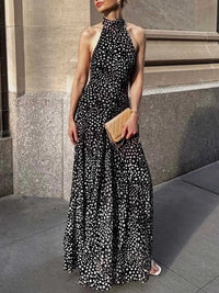 Halter Neck Polka Dot Maxi Dress 100100990656579 68 Affordable Fashion Under $100 Jerry's Apparel 