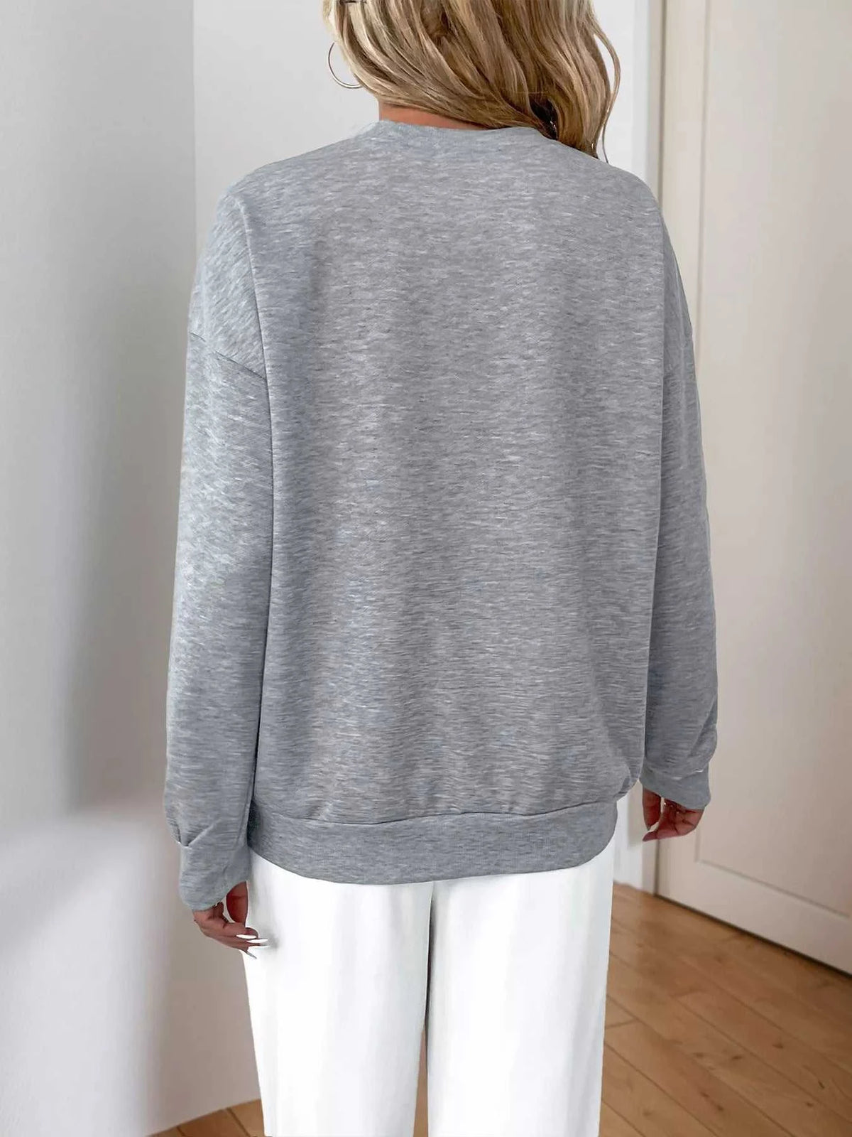 Sequin Round Neck Dropped Shoulder Sweatshirt 100100512268059 32 Affordable Fashion Under $100 Jerry's Apparel 