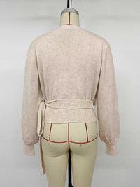 Tied Surplice Long Sleeve Sweater 100100102140940 38 Women's Sweaters and Knitwear Jerry's Apparel 