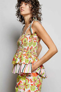 POL Floral Smocked Ruffled Cami with Tie Shoulder Straps 100100869351692 64 Affordable Fashion Under $100 Jerry's Apparel 