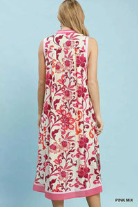 Umgee Floral Scroll Sleeveless Midi Dress 100100591661428 64 Affordable Fashion Under $100 Jerry's Apparel 