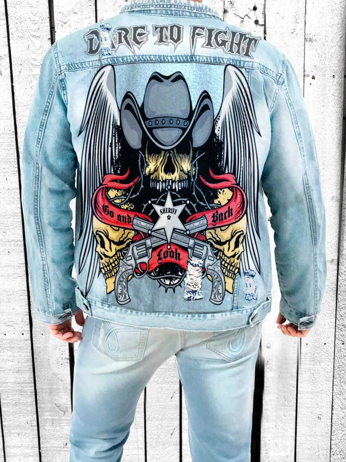 Men's Full Size Graphic Back Button Up Denim Jacket Plus Size 104003444306075 84 Affordable Fashion Under $100 Jerry's Apparel 