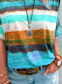 Contrast Round Neck Casual T-Shirt 100100706660927 23 Affordable Fashion Under $100 Jerry's Apparel 