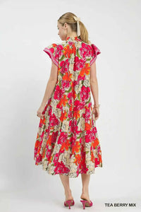 Umgee Mix Bold Floral Tiered Midi Dress 100100924981283 62 Affordable Fashion Under $100 Jerry's Apparel 
