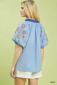Umgee Embroidered Stripe Top 100100087431055 55 Affordable Fashion Under $100 Jerry's Apparel 