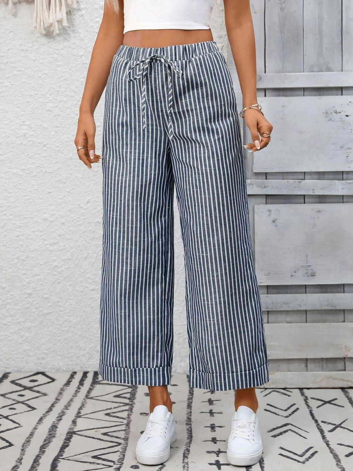 Striped Wide Leg Pants 100100886278692 32 Affordable Fashion Under $100 Jerry's Apparel 