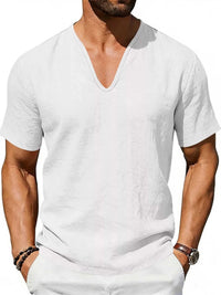 Men's Full Size Casual V-Neck Linen T-Shirt Plus Size 100400496061654 26 Affordable Fashion Under $100 Jerry's Apparel 