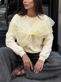 Bow Round Neck Long Sleeve Sweatshirt 100100219588007 39 Affordable Fashion Under $100 Jerry's Apparel 
