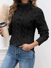 Cable Knit Turtleneck Long Sleeve Sweater 100100174532282 38 Affordable Fashion Under $100 Jerry's Apparel 