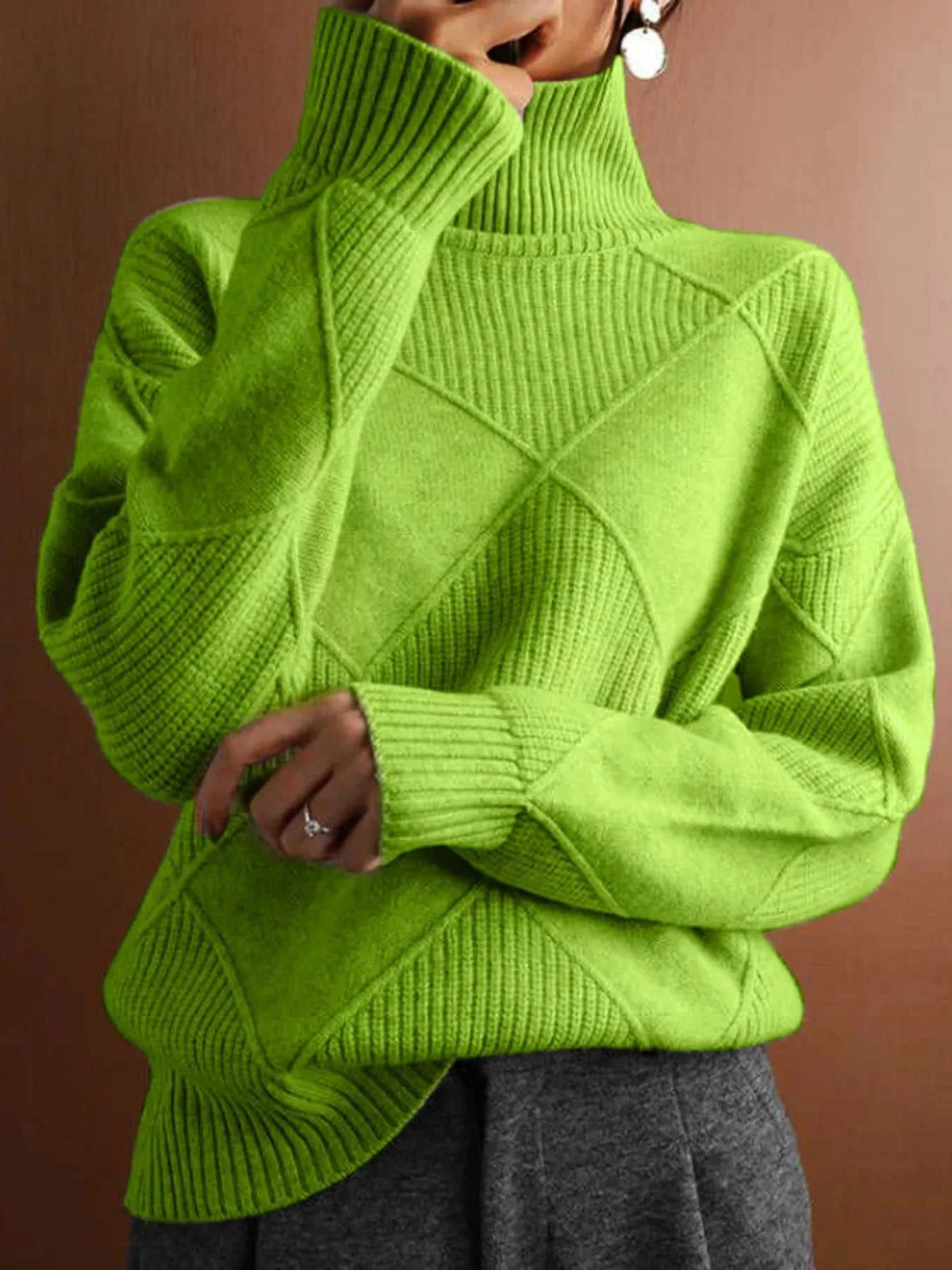 Argyle Pattern Turtleneck Sweater 101002205709319 52 Affordable Fashion Under $100 Jerry's Apparel 