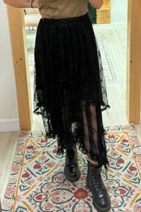 Elastic Waist Asymmetrical Lace Skirt 100100404541935 62 Affordable Fashion Under $100 Jerry's Apparel 