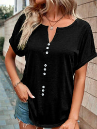 Full Size Decor Button Short Sleeve T-Shirt Plus Size 100100492662512 24 Affordable Fashion Under $100 Jerry's Apparel 