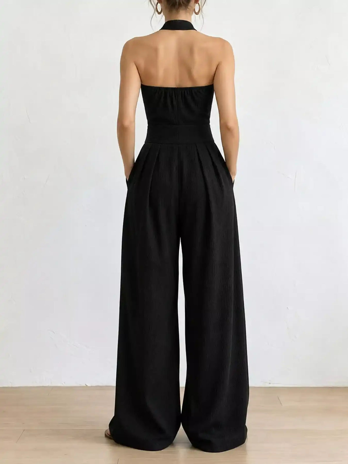 Full Size Halter Neck Wide-Leg Jumpsuit Plus Size 101001857800379 54 Affordable Fashion Under $100 Jerry's Apparel 