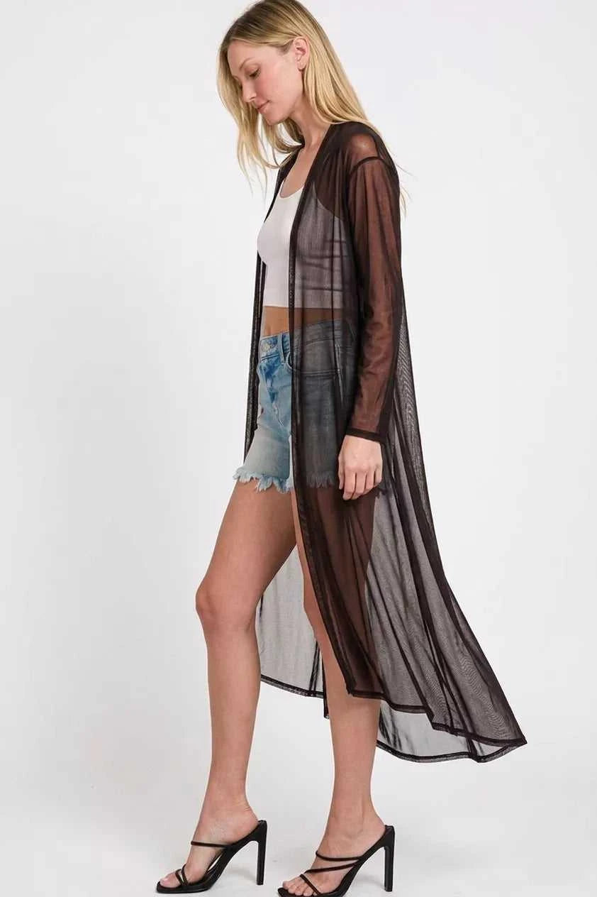 Zenana Mesh Open Front Cardigan 100100086621407 22 Affordable Fashion Under $100 Jerry's Apparel 