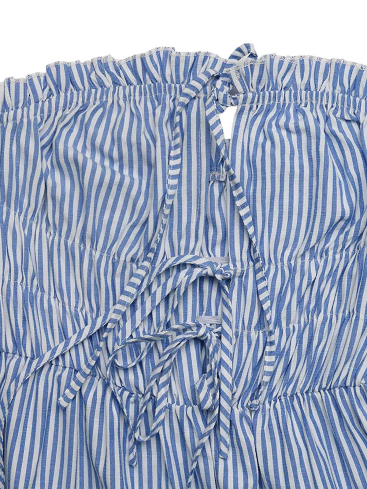 Striped Strapless Tie Front Wide Leg Jumpsuit 100100534610280 39 Affordable Fashion Under $100 Jerry's Apparel 