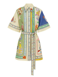 Printed Half Sleeve Shirt Dress