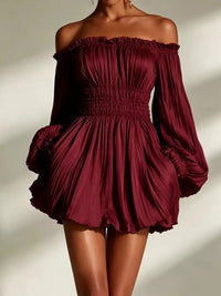 Off-Shoulder Pleated Mini Dress 101001846578745 57 Affordable Fashion Under $100 Jerry's Apparel 