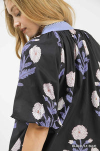 Umgee Floral Print V-Neck Top 100100039931607 47 Affordable Fashion Under $100 Jerry's Apparel 