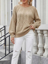 Cable-Knit Round Neck Sweater 101002284962513 34 Affordable Fashion Under $100 Jerry's Apparel 