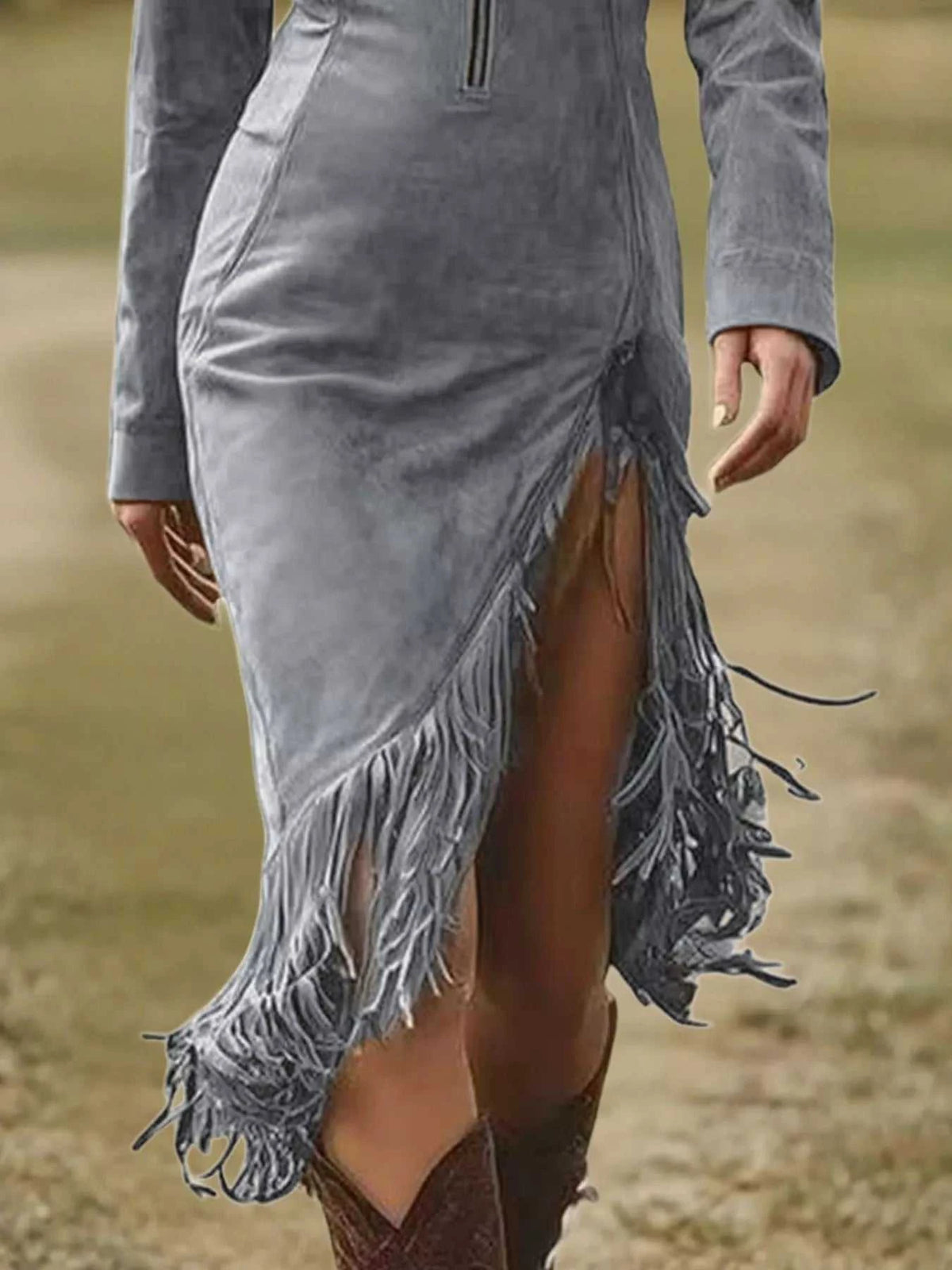 Full Size Fringe Hem Zip Front Bodycon Dress Plus Size 100100995904931 49 Affordable Fashion Under $100 Jerry's Apparel 