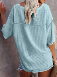 Waffle Knit V-Neck Short Sleeve T-Shirt 100100993990875 26 Affordable Fashion Under $100 Jerry's Apparel 