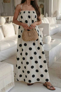 Polka Dot Spaghetti Straps Maxi Dress 100100523867624 48 Gifts for Her Jerry's Apparel 