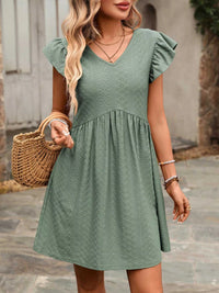 Ruffle Sleeve V-Neck A-Line Dress 100100170481531 30 Affordable Fashion Under $100 Jerry's Apparel 
