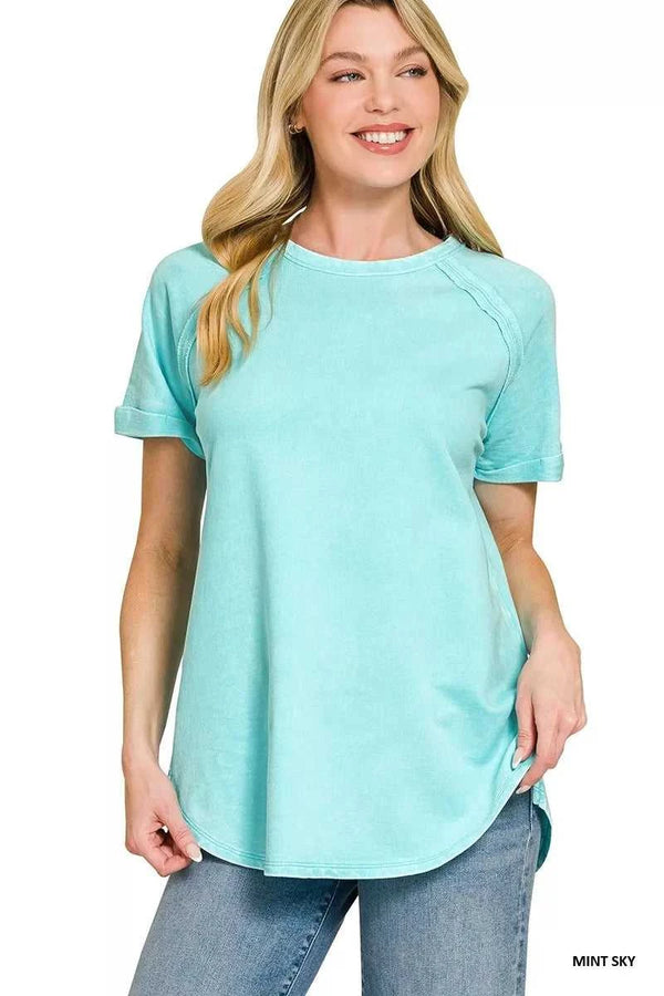 Zenana French Terry Washed Curved Hem Top 100100522581353 25 Affordable Fashion Under $100 Jerry's Apparel 
