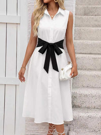Contrast Bow Sleeveless Shirt Dress 100100661884564 41 Affordable Fashion Under $100 Jerry's Apparel 