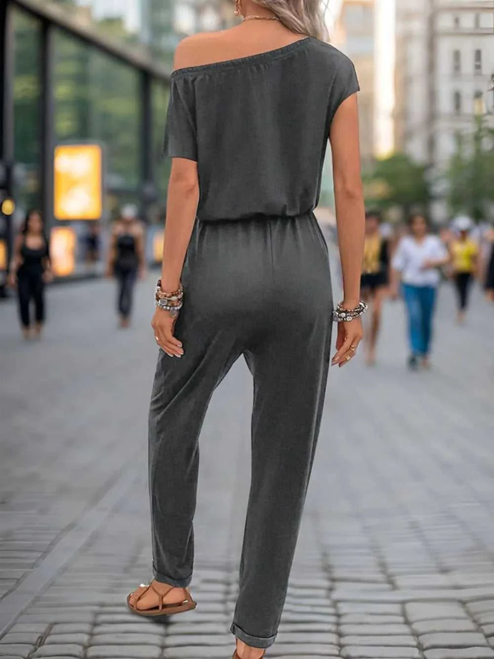Perfee Single Shoulder Short Sleeve Jumpsuit 100100793465821 36 Affordable Fashion Under $100 Jerry's Apparel 