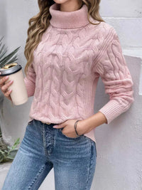 Cable Knit Turtleneck Long Sleeve Sweater 100100174532282 38 Affordable Fashion Under $100 Jerry's Apparel 