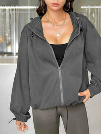 Drawstring Zip Up Hooded Jacket 100100879581198 83 Affordable Fashion Under $100 Jerry's Apparel 