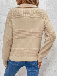 Perfee Johnny Collar Dropped Shoulder Sweater 100100639711766 42 Women's Sweaters and Knitwear Jerry's Apparel 