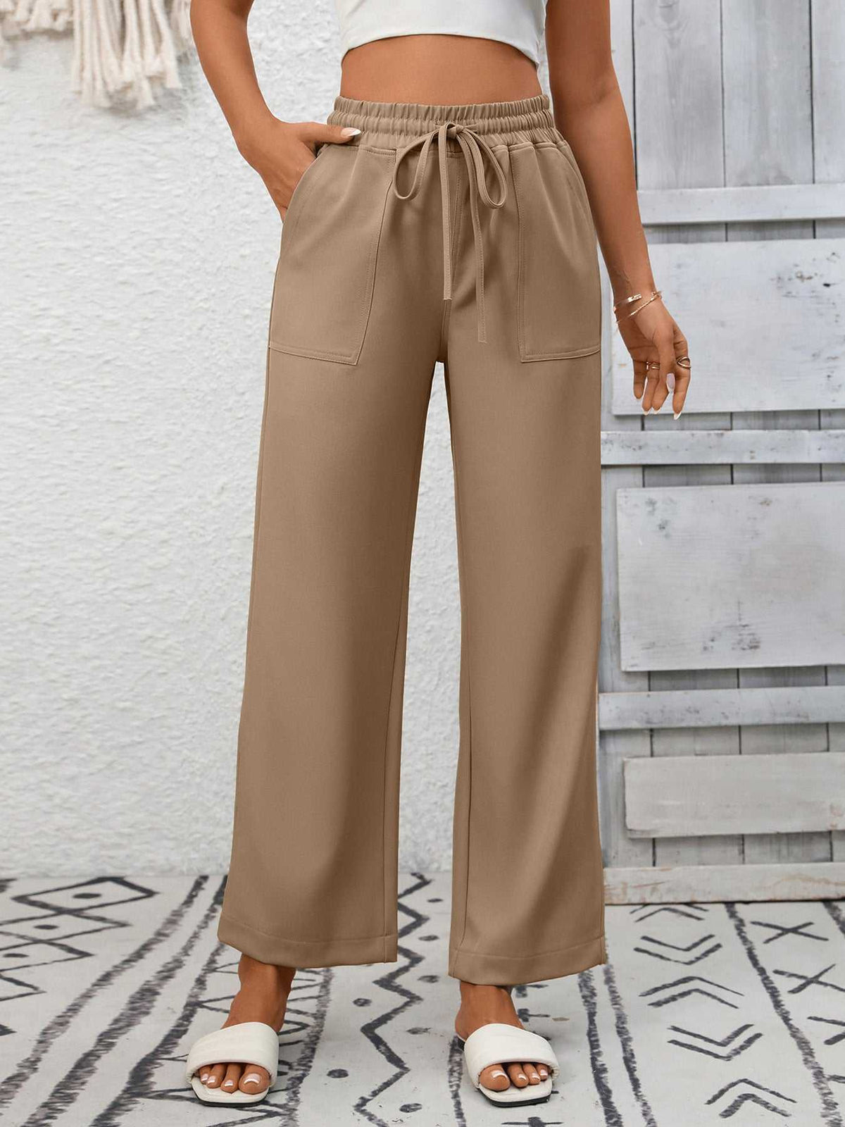 Casual Drawstring Wide Leg Pants 100100328755700 39 Affordable Fashion Under $100 Jerry's Apparel 