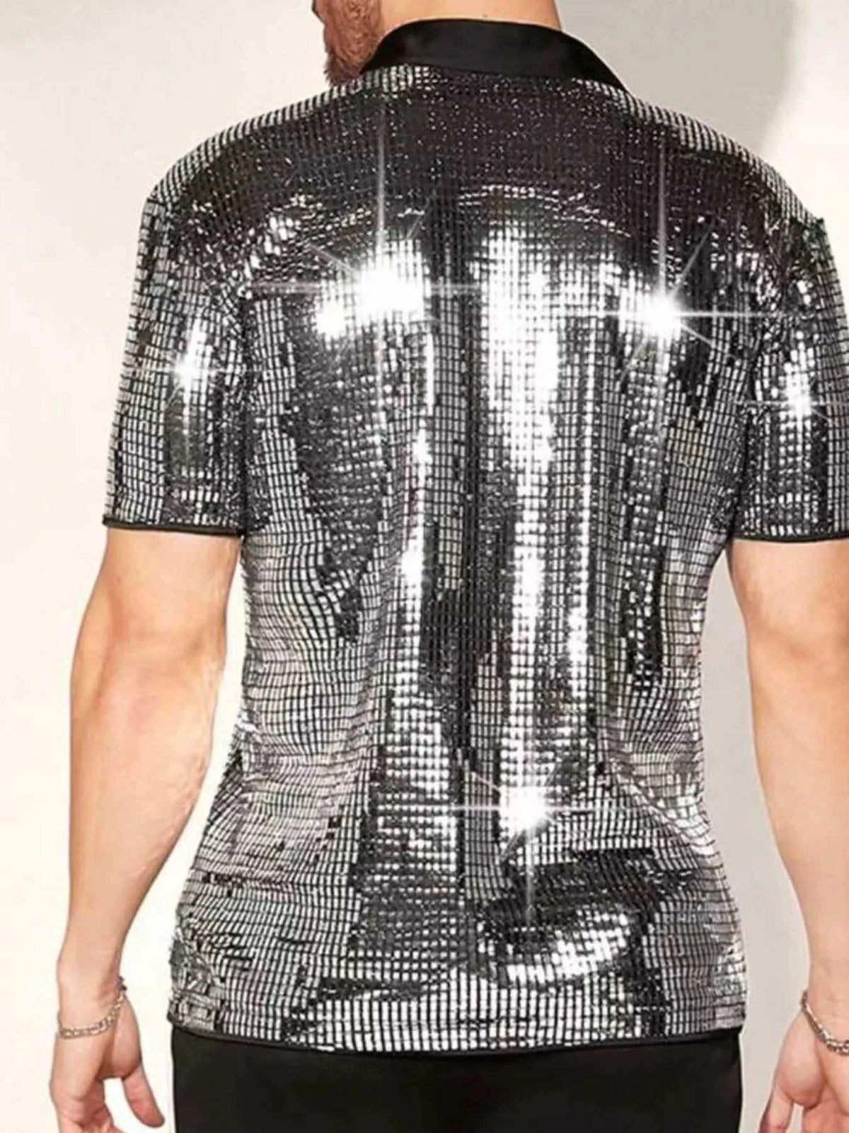 Men's Sequin Button Up Shirt 100400175153420 36 Affordable Fashion Under $100 Jerry's Apparel 