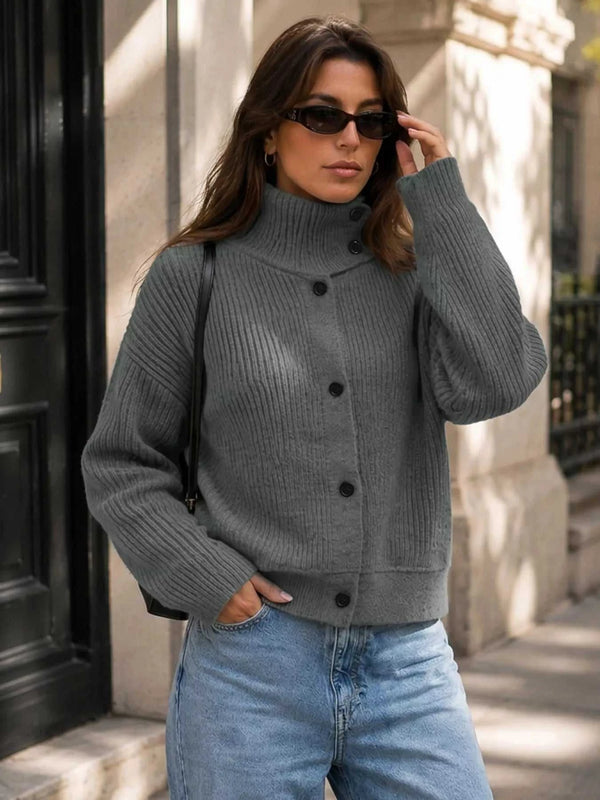 Turtleneck Button-Down Cardigan 101002811331712 66 Affordable Fashion Under $100 Jerry's Apparel 
