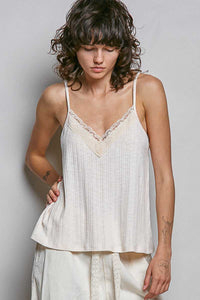 POL Lace Detail V-Neck Textured Knit Cami 100100144761508 41 Affordable Fashion Under $100 Jerry's Apparel 