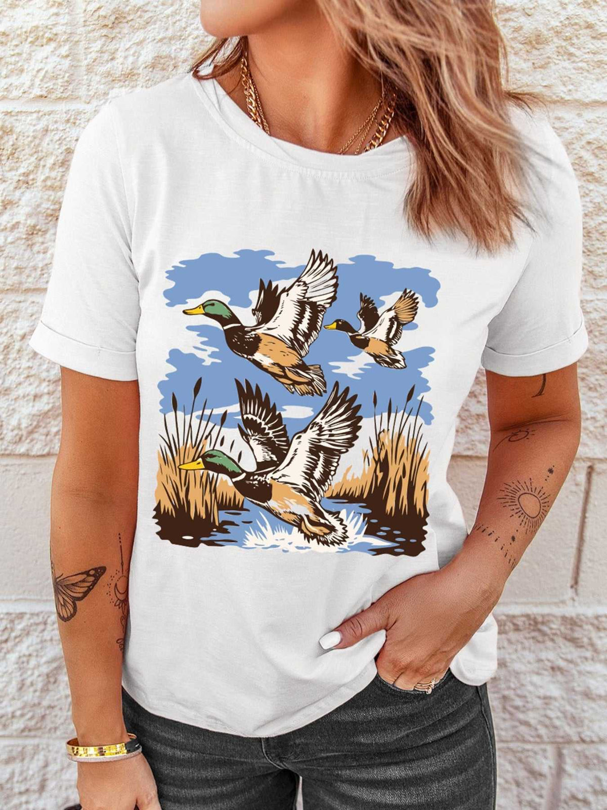Wild Duck Graphic Round Neck Tee 100100063597400 30 Affordable Fashion Under $100 Jerry's Apparel 