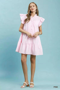 Umgee Stripe Smocked Yoke Ruffle Dress 100100514641041 62 Affordable Fashion Under $100 Jerry's Apparel 