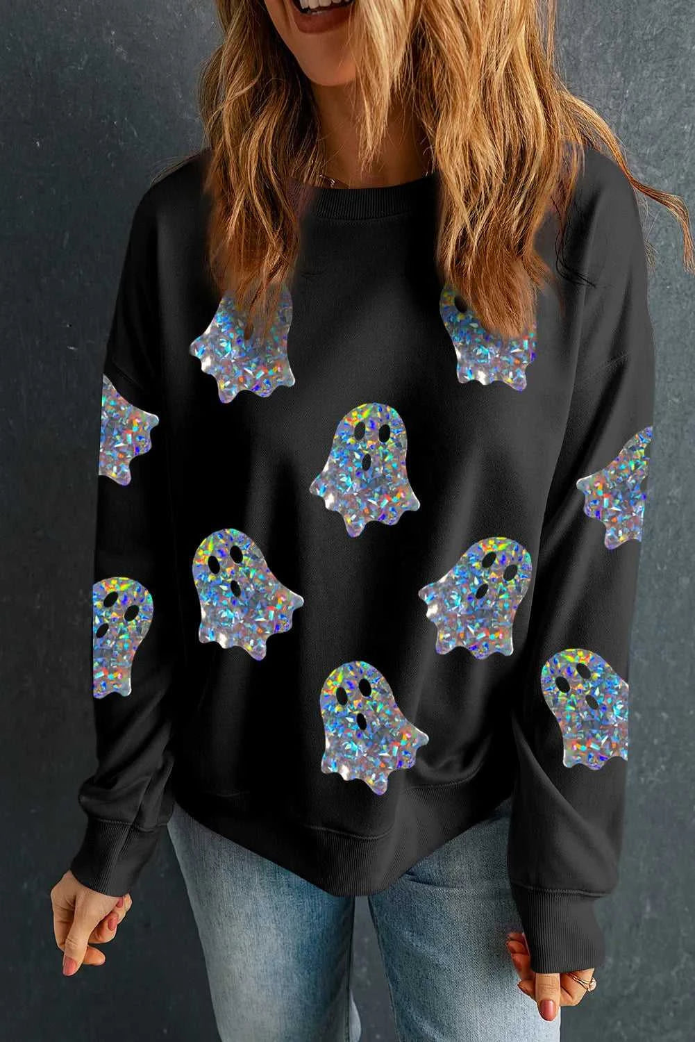 Ghost Round Neck Long Sleeve Sweatshirt 100100483891288 51 Affordable Fashion Under $100 Jerry's Apparel 