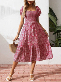 Floral Print Smocked Ruffle Sleeves Dress 100100039252836 42 Affordable Fashion Under $100 Jerry's Apparel 
